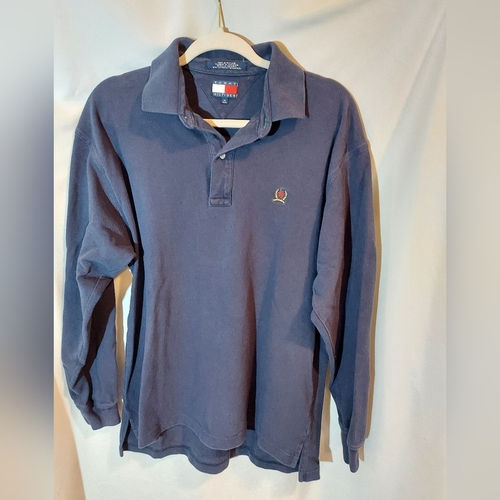 Tommy Hilfiger Men's Navy Long Sleeve Polo Shirt